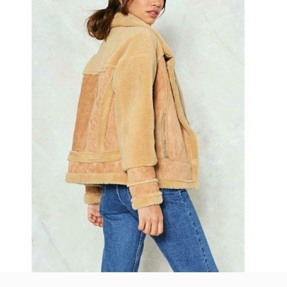 Bear Witness To This Faux Suede Aviator Jacket - Picture 4 of 13